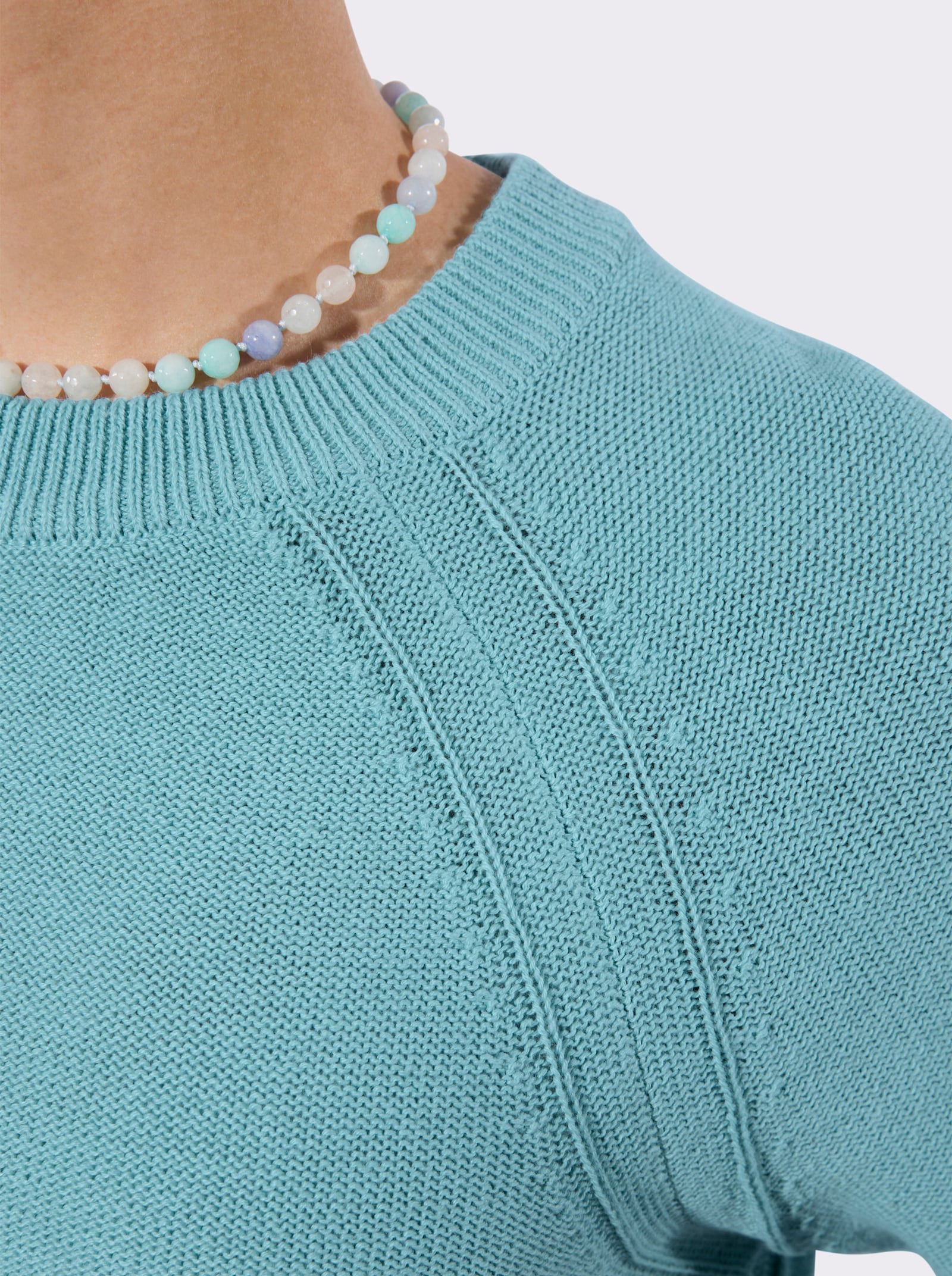 Kurzarmpullover - aquamarin