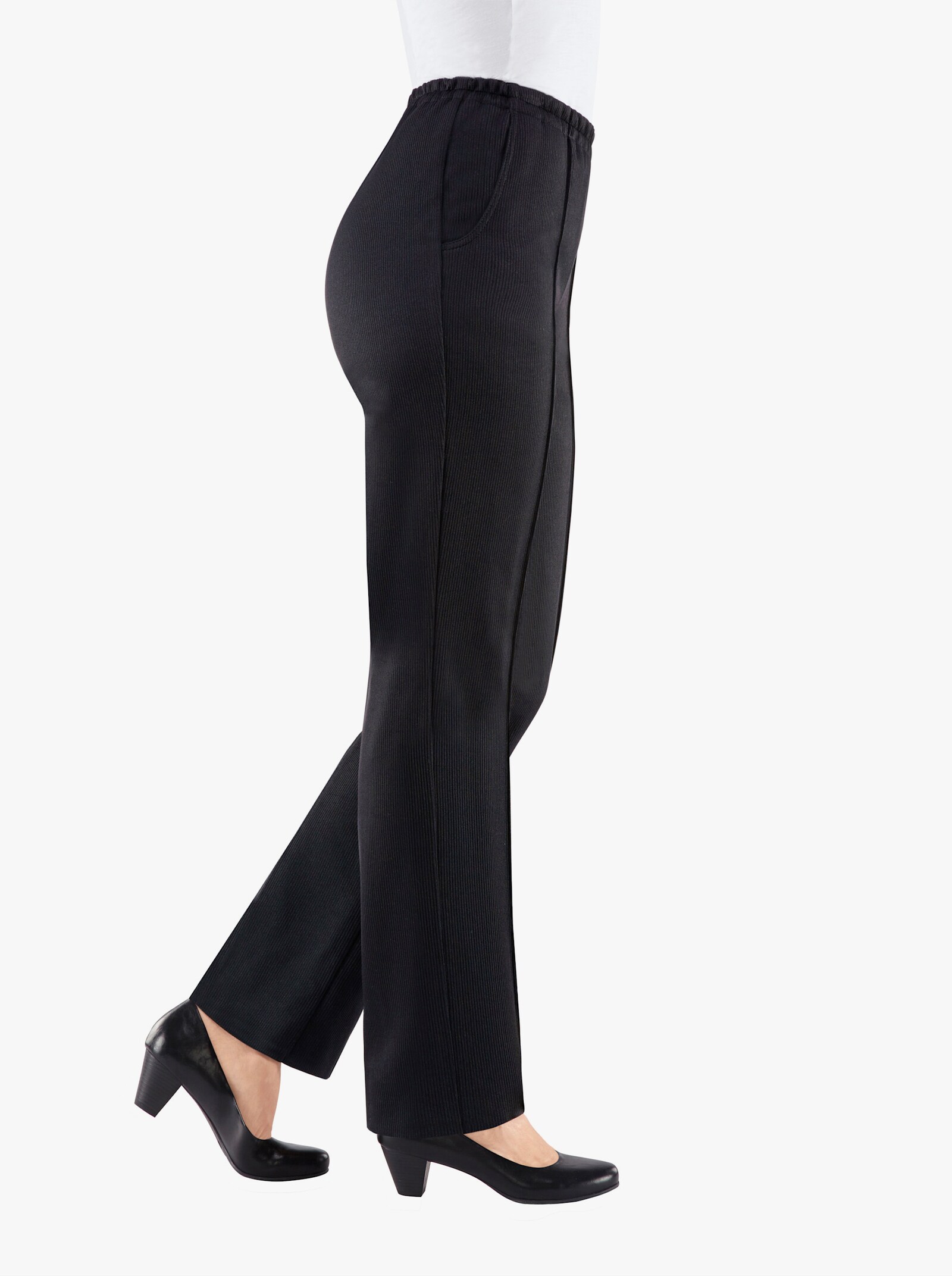 Thermohose in Rippen-Jersey-Qualität - schwarz