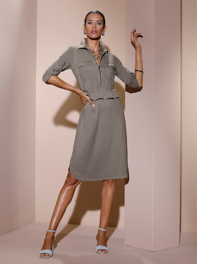 Polokleid in lässiger Form - taupe