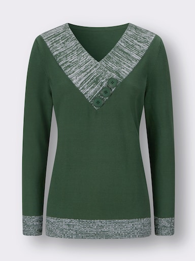 Langarm-Pullover - moos