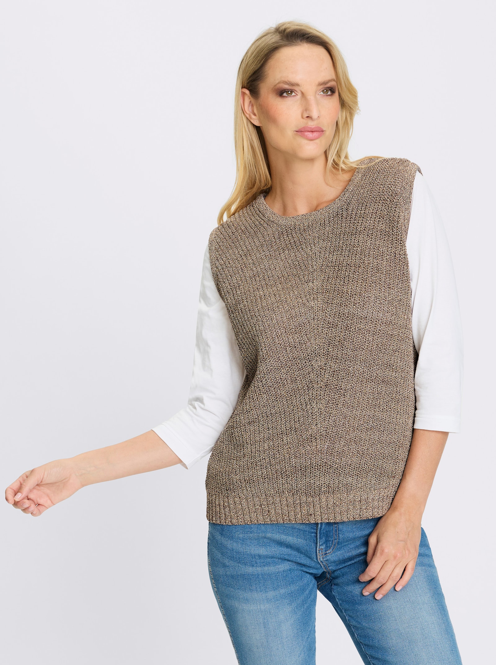 heine Stricktop - schoko-sand-meliert