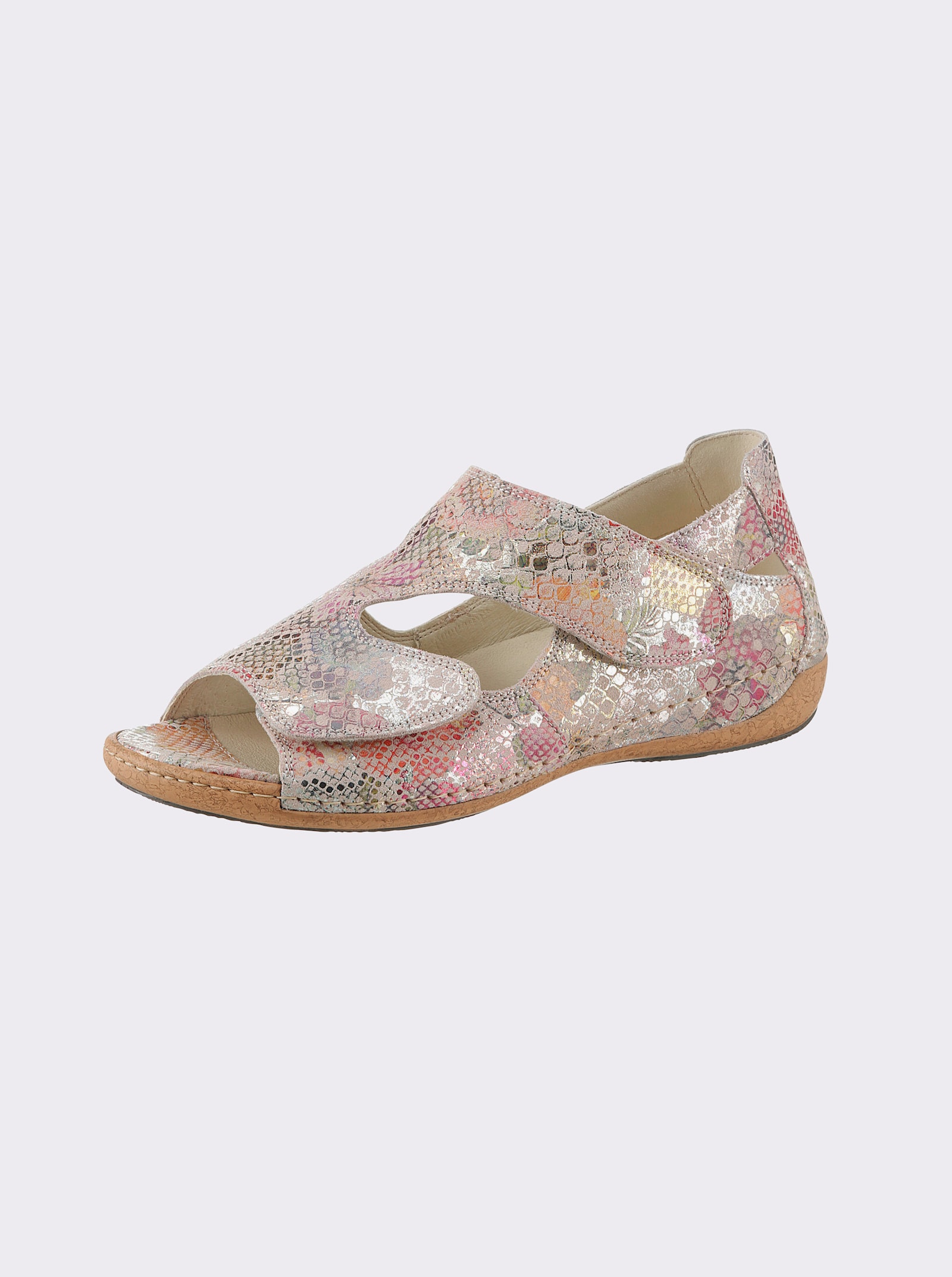 Waldläufer Sandalette mit Klettverschluss - beige-bunt