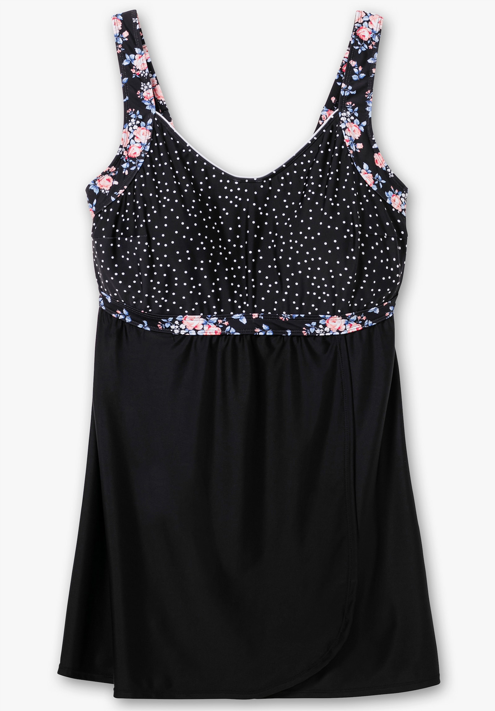 sheego Tankini-Oberteil im Muster-Mix - schwarz-gepunktet