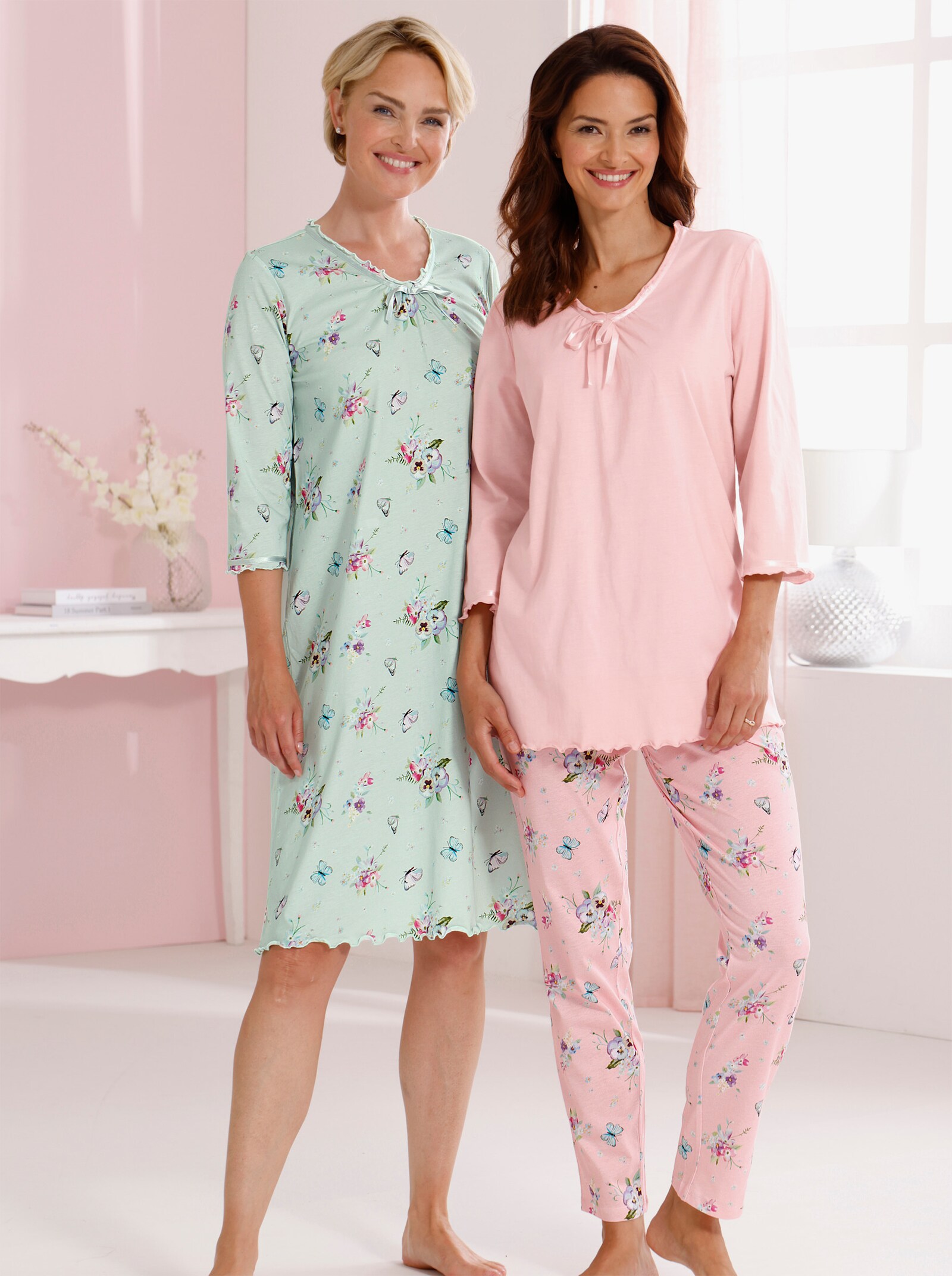 wäschepur Schlafanzug - hellrosé-bedruckt