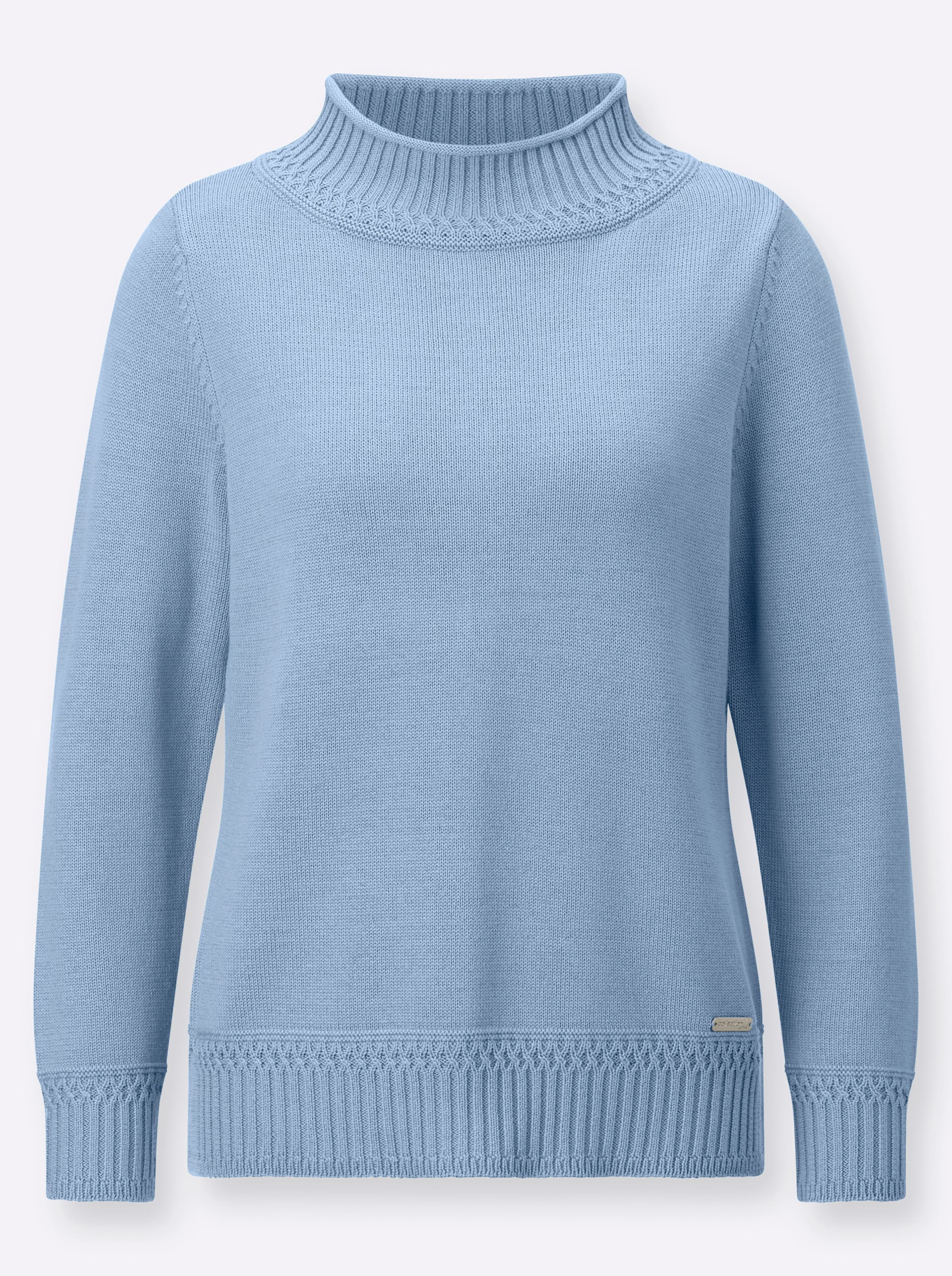 Eisblau Stehkragenpullover - Bild 2