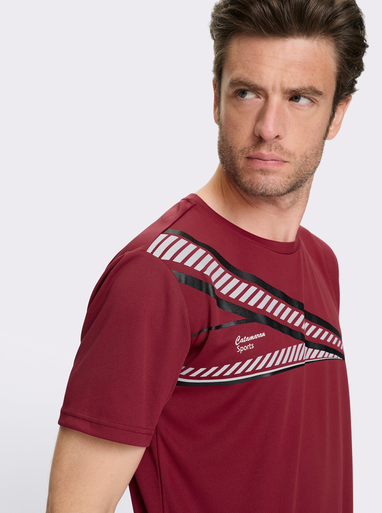 Catamaran Sports Funktionsshirt mit atmungsaktiver Wabenstruktur - kirsche