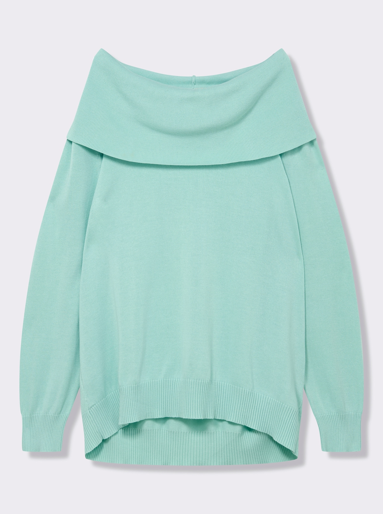 Wasserfallpullover im Baumwoll-Viskose-Mix - mint