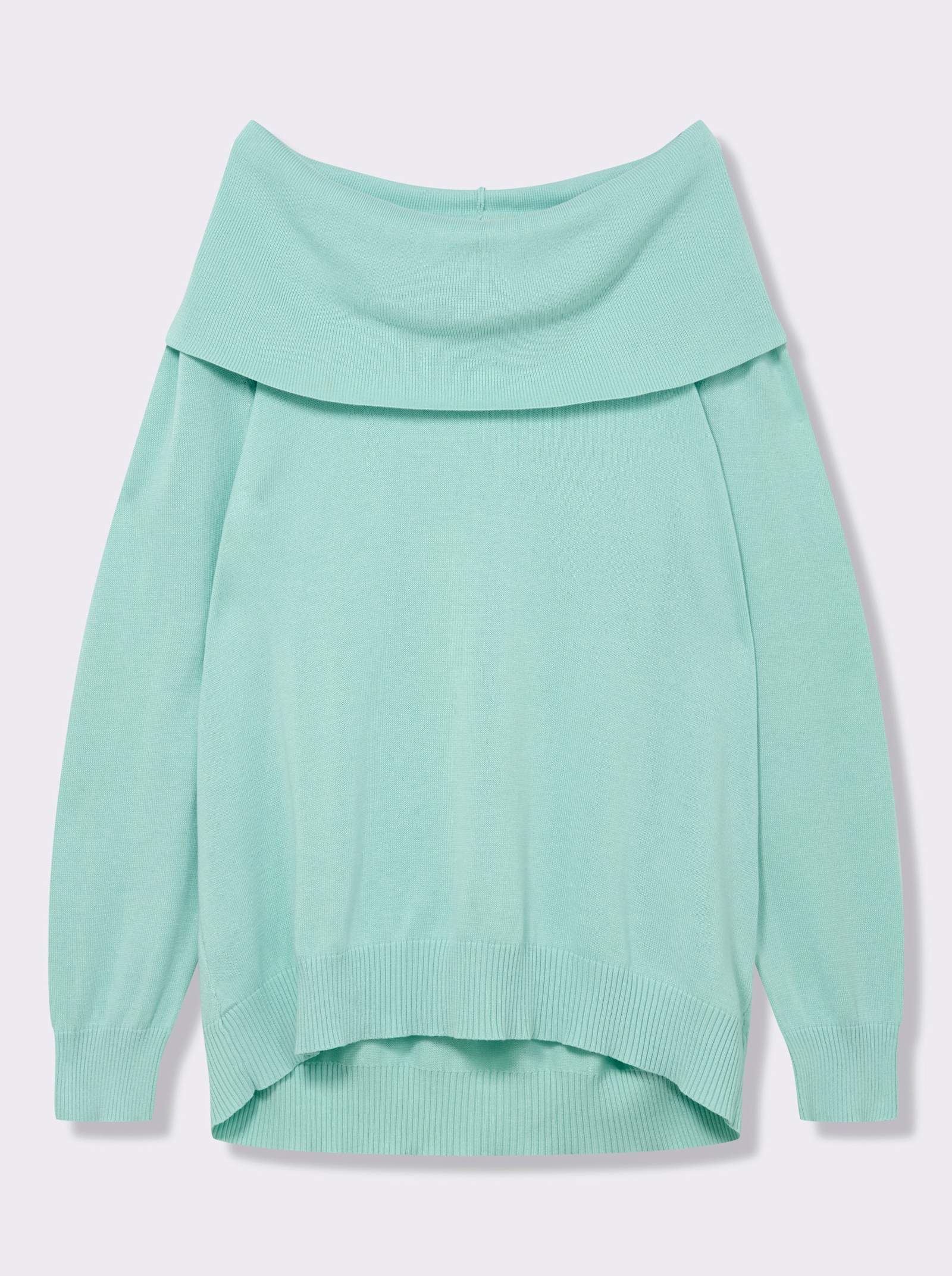 Wasserfallpullover im Baumwoll-Viskose-Mix - mint