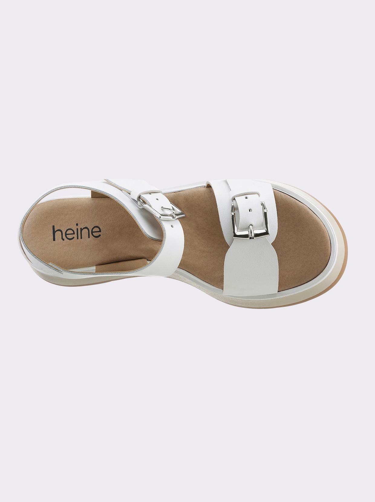 heine sandaaltjes - wit/zilverkleur