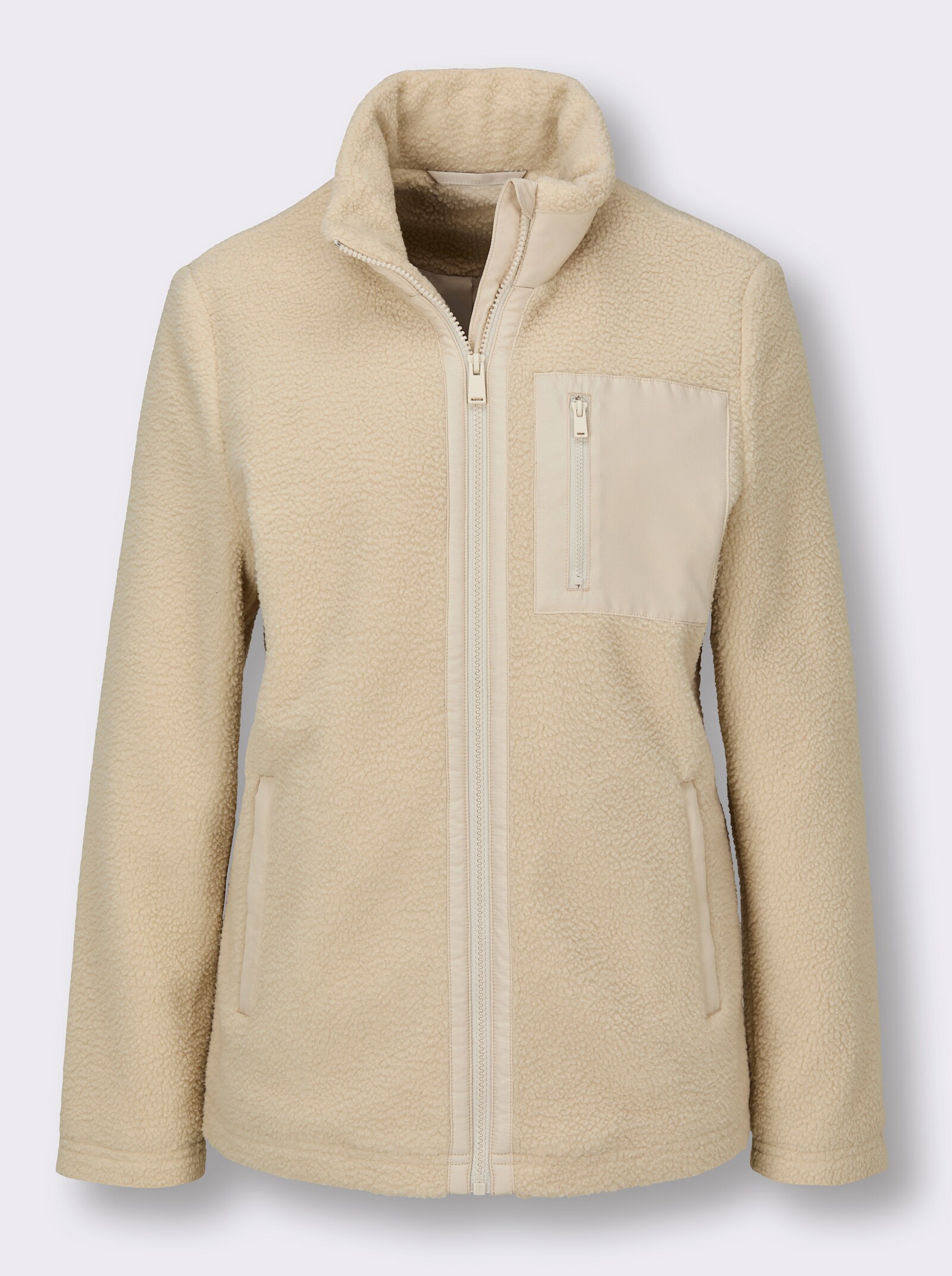 Catamaran Sports Teddy-Jacke mit 3 Reißverschluss-Taschen - sand