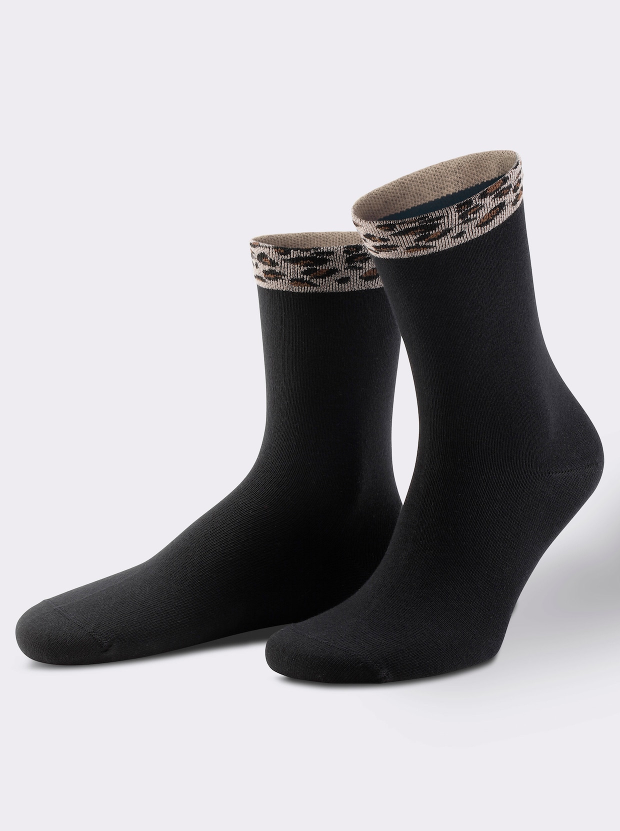 wäschepur Damen-Socken - schwarz-gemustert