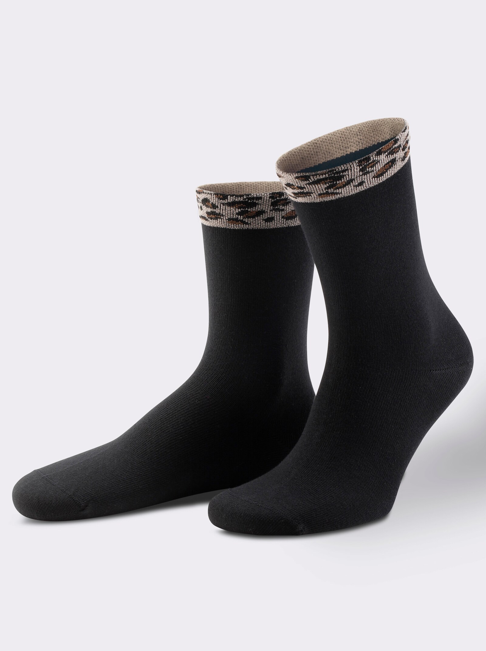 wäschepur Damen-Socken - schwarz-gemustert
