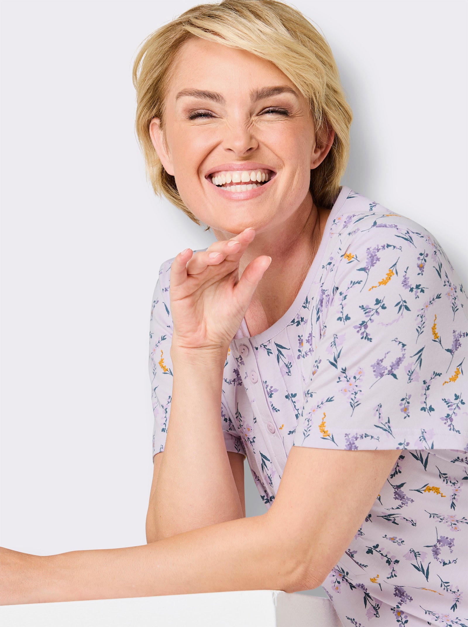 Comtessa Nachthemd - rosé-bedruckt