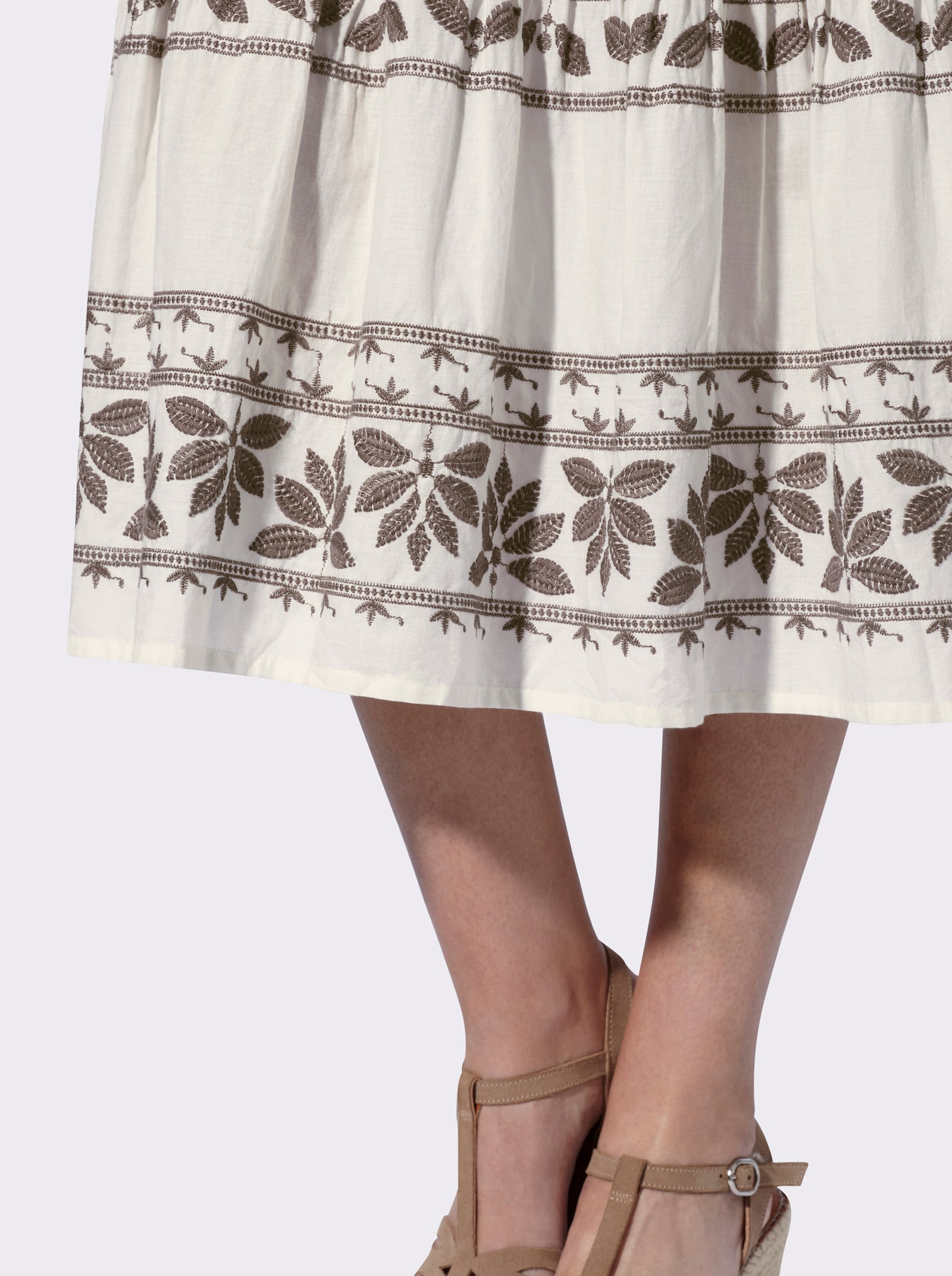 heine Maxirock mit Stickerei - champagner-dunkeltaupe-gemustert