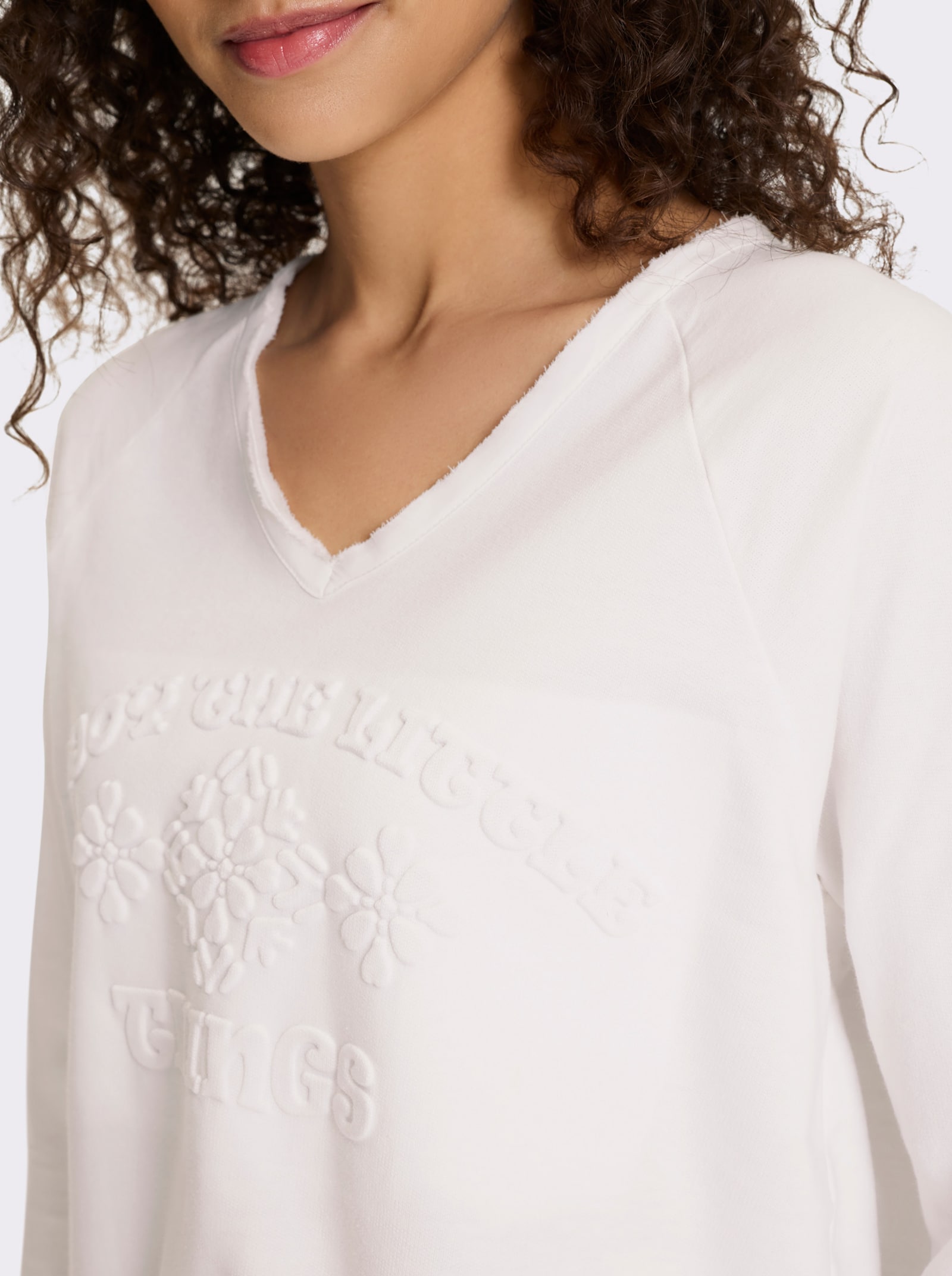 heine Sweatshirt mit 3D-Prägung - ecru