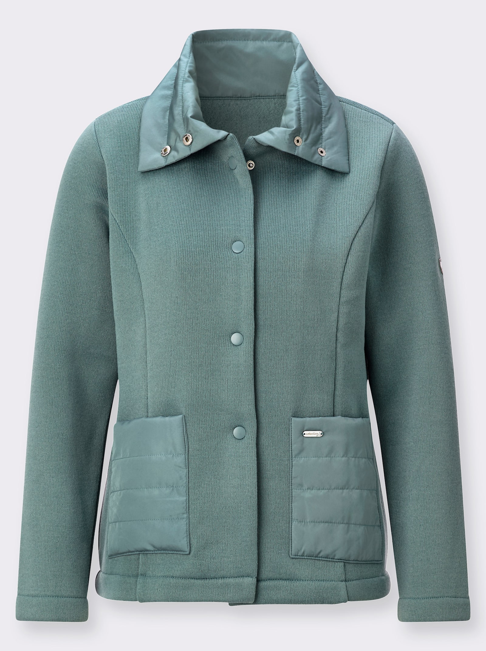 Fleecejacke mit Druckknöpfen - jade