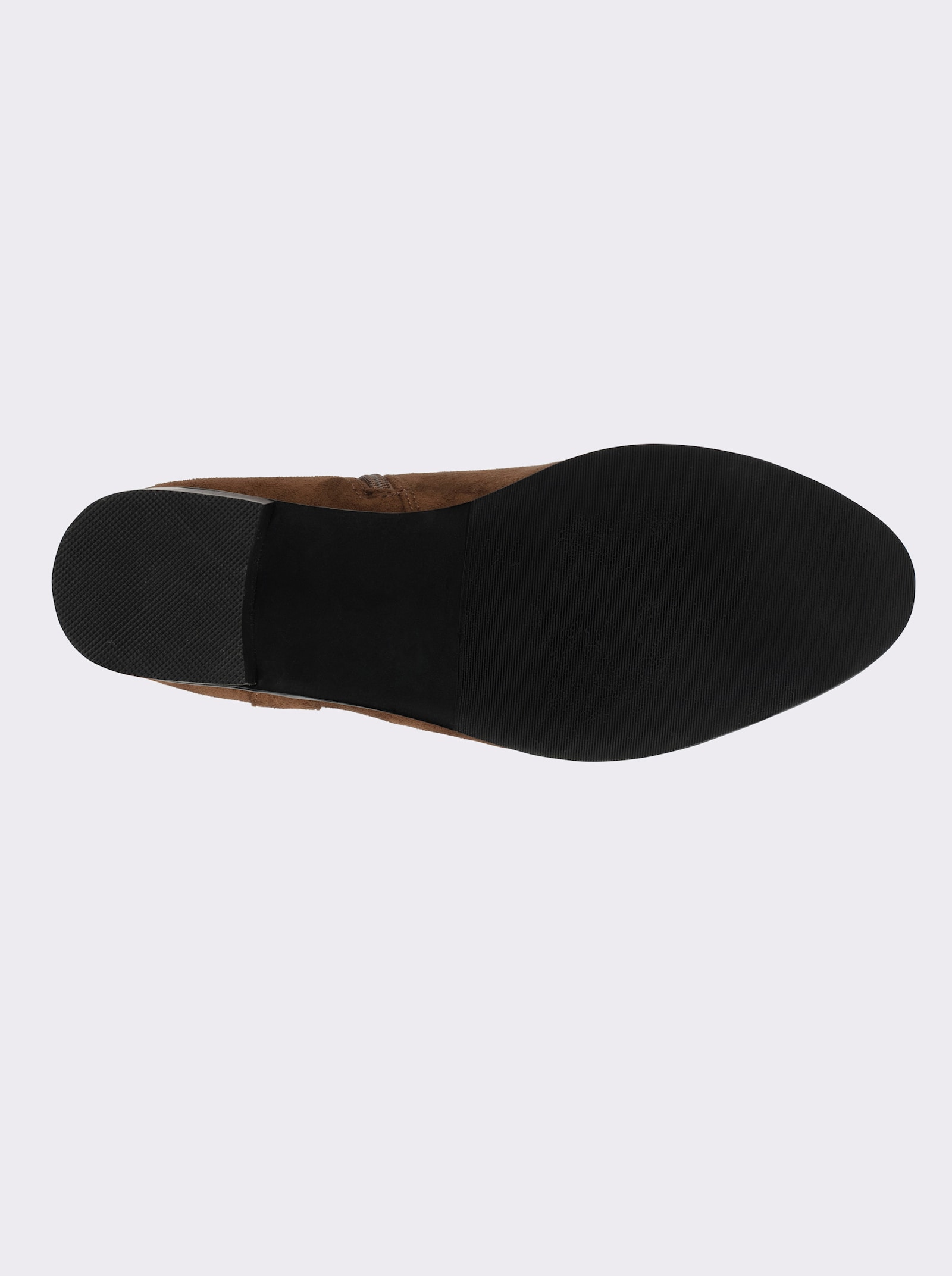 sheego Stiefelette in Wildleder-Optik - braun