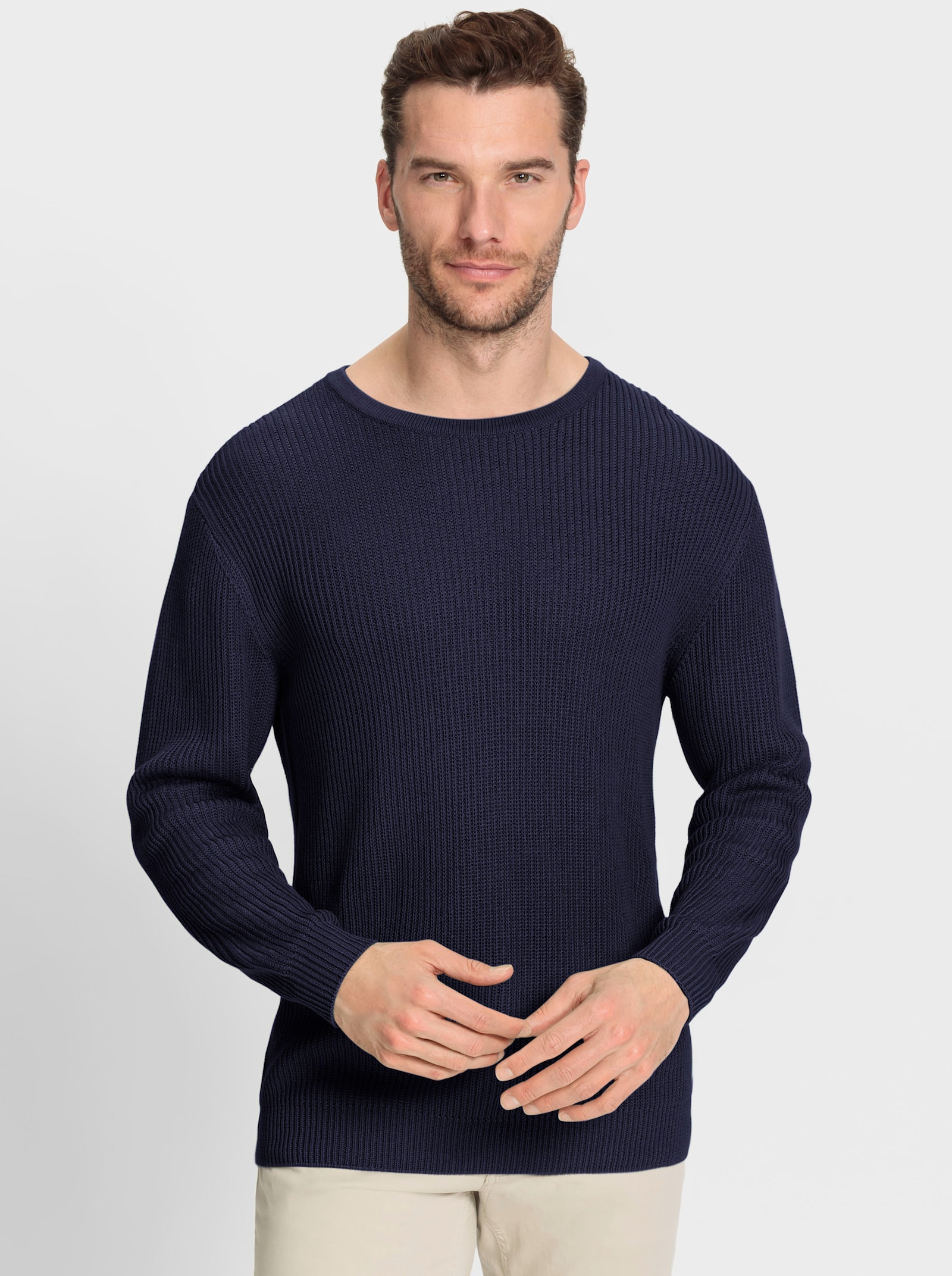 Catamaran Tröja med rund hals i bomull - marin