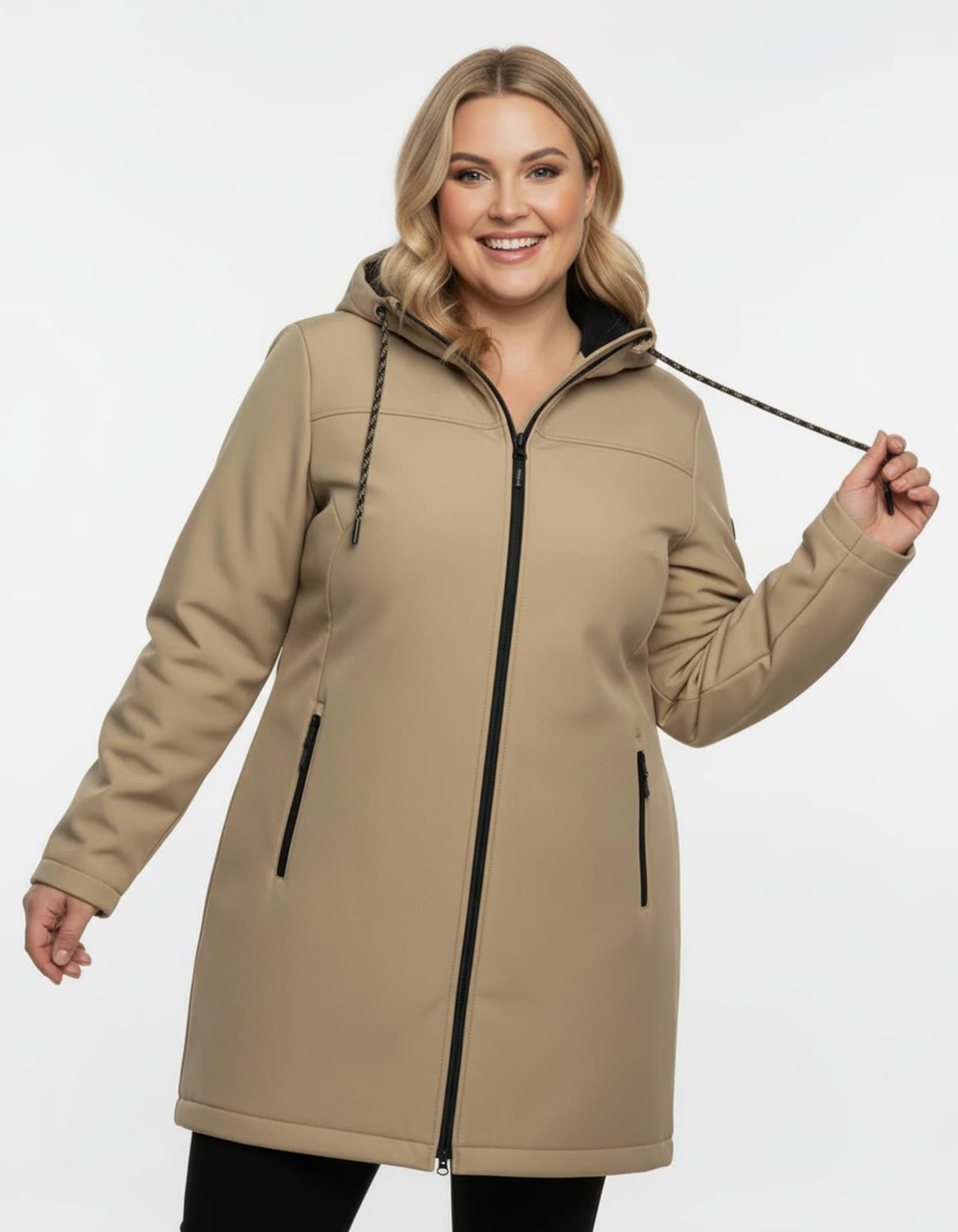Softshelljacke mit reflektierenden Streifen - camel