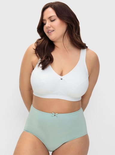 sheego Entlastungs-BH ohne Bügel im Doppelpack - mint+weiß