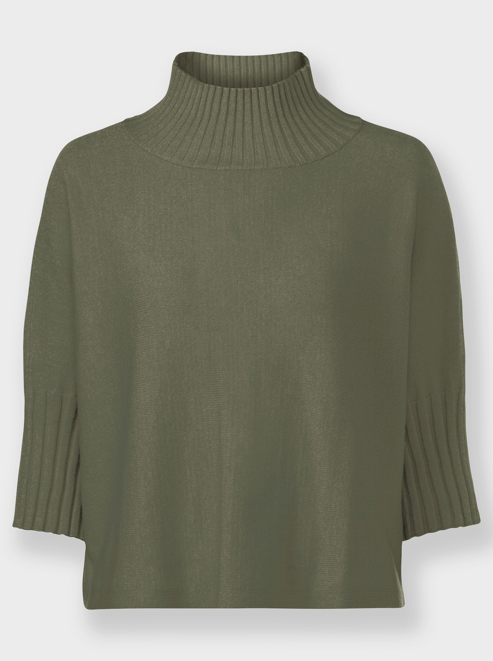 heine Stehkragenpullover mit Fledermaus-Ärmeln - khaki