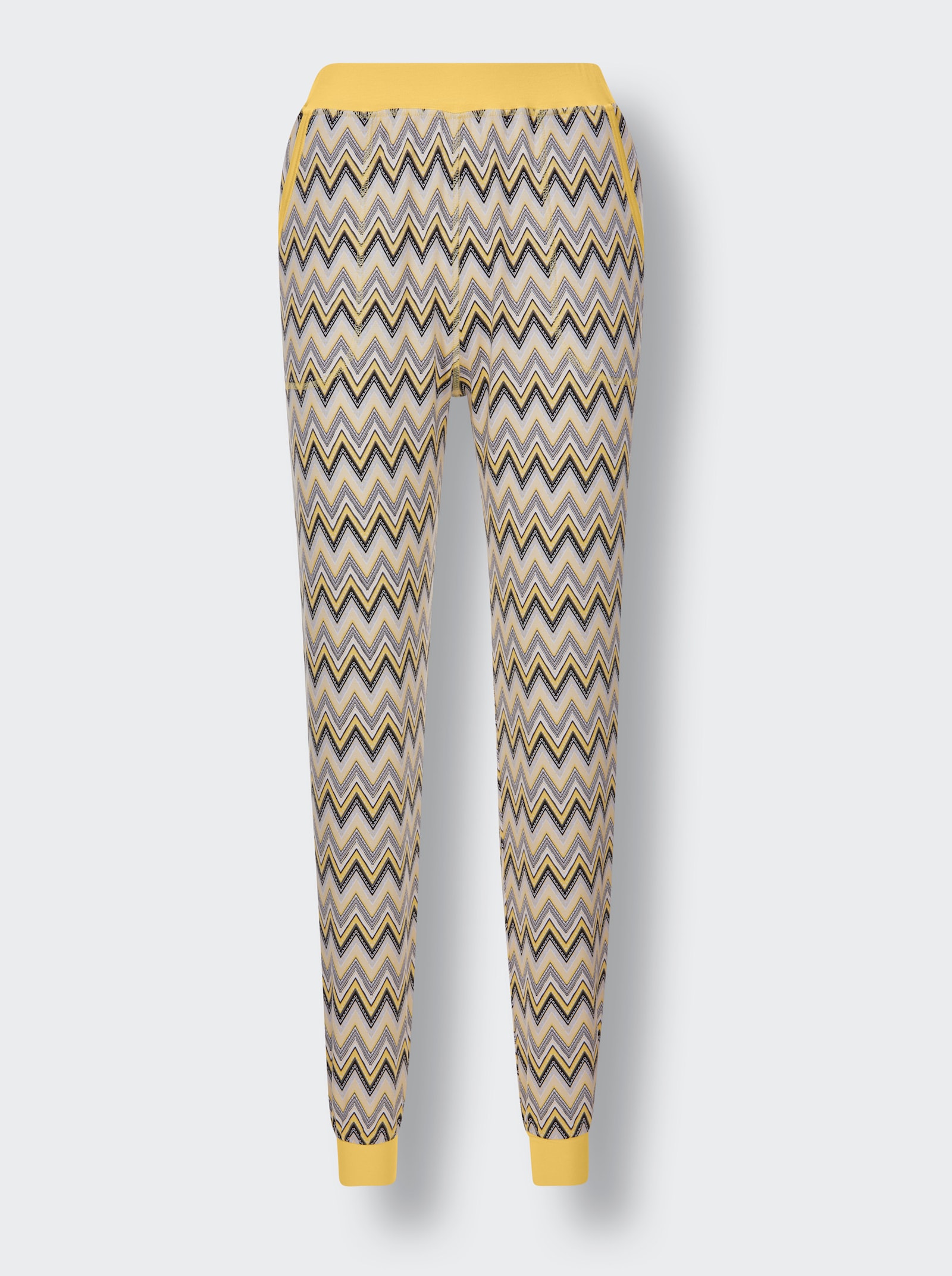 wäschepur Schlafanzug in Viskose-Qualität - gelb-gemustert