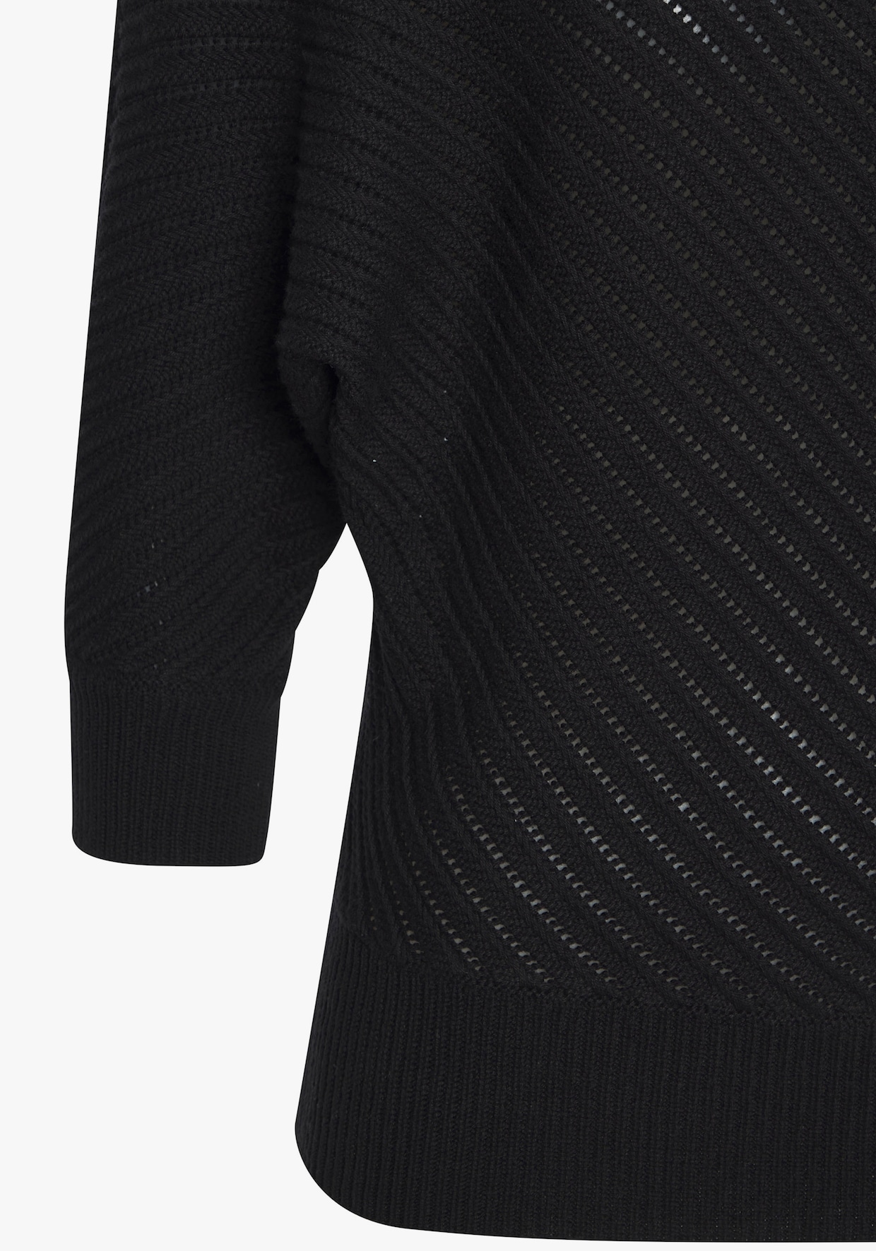 LASCANA Pull à manches 3/4 - noir