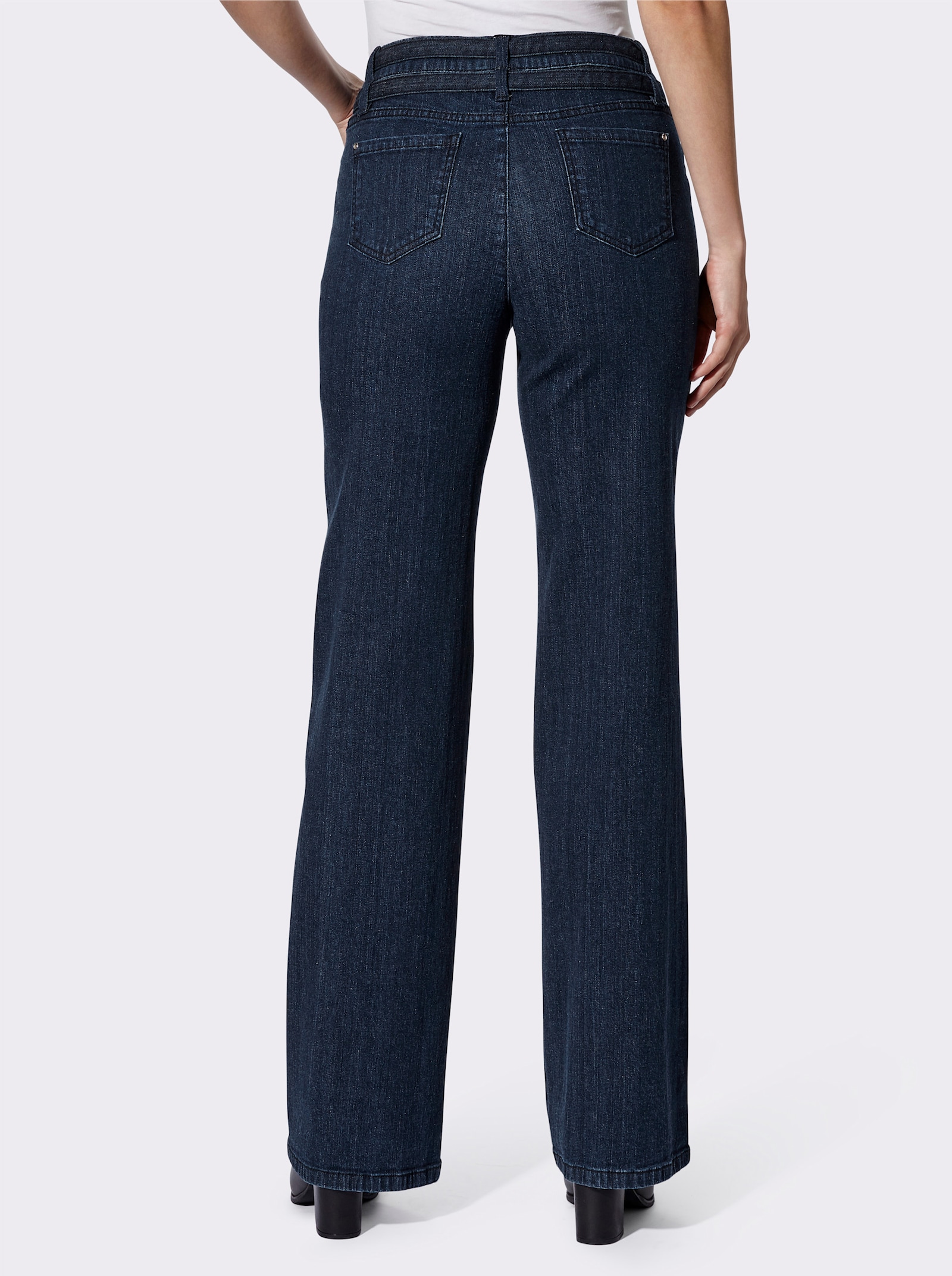 heine Gerade Jeans mit doppelten Gürtelschlaufen - dark blue