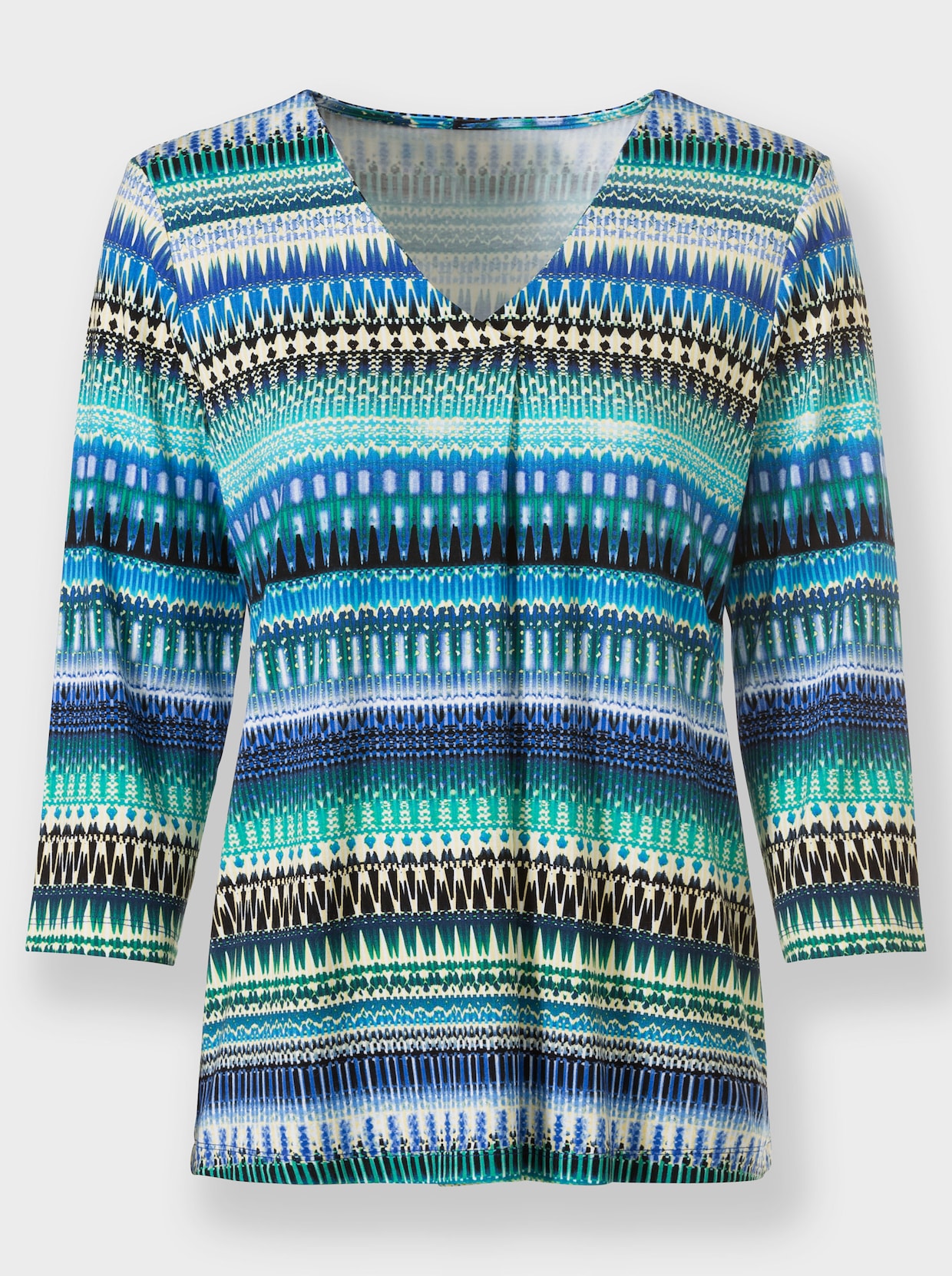 heine Shirt met 3/4-mouw - ecru/turquoise bedrukt