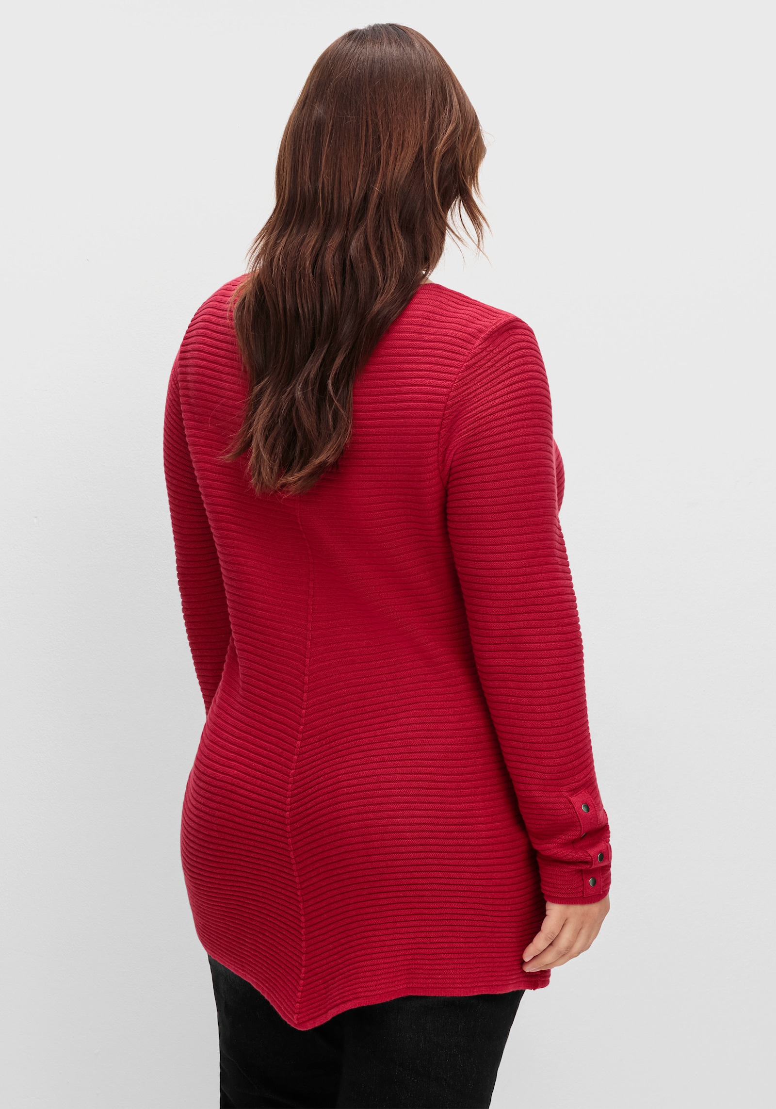 Rundhalspullover mit Nieten-Verzierung - rot