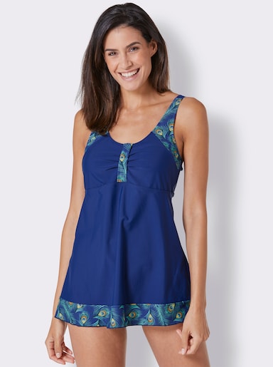 feel good Tankini-Oberteil - royalblau-blaugrün-bedruckt