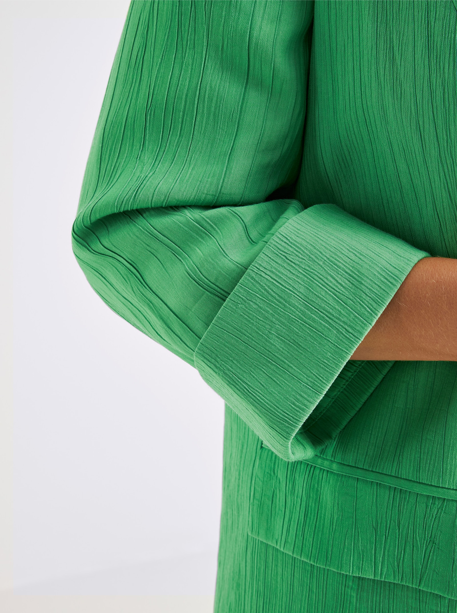 Blazer in langer, verschlussloser Form - apfel