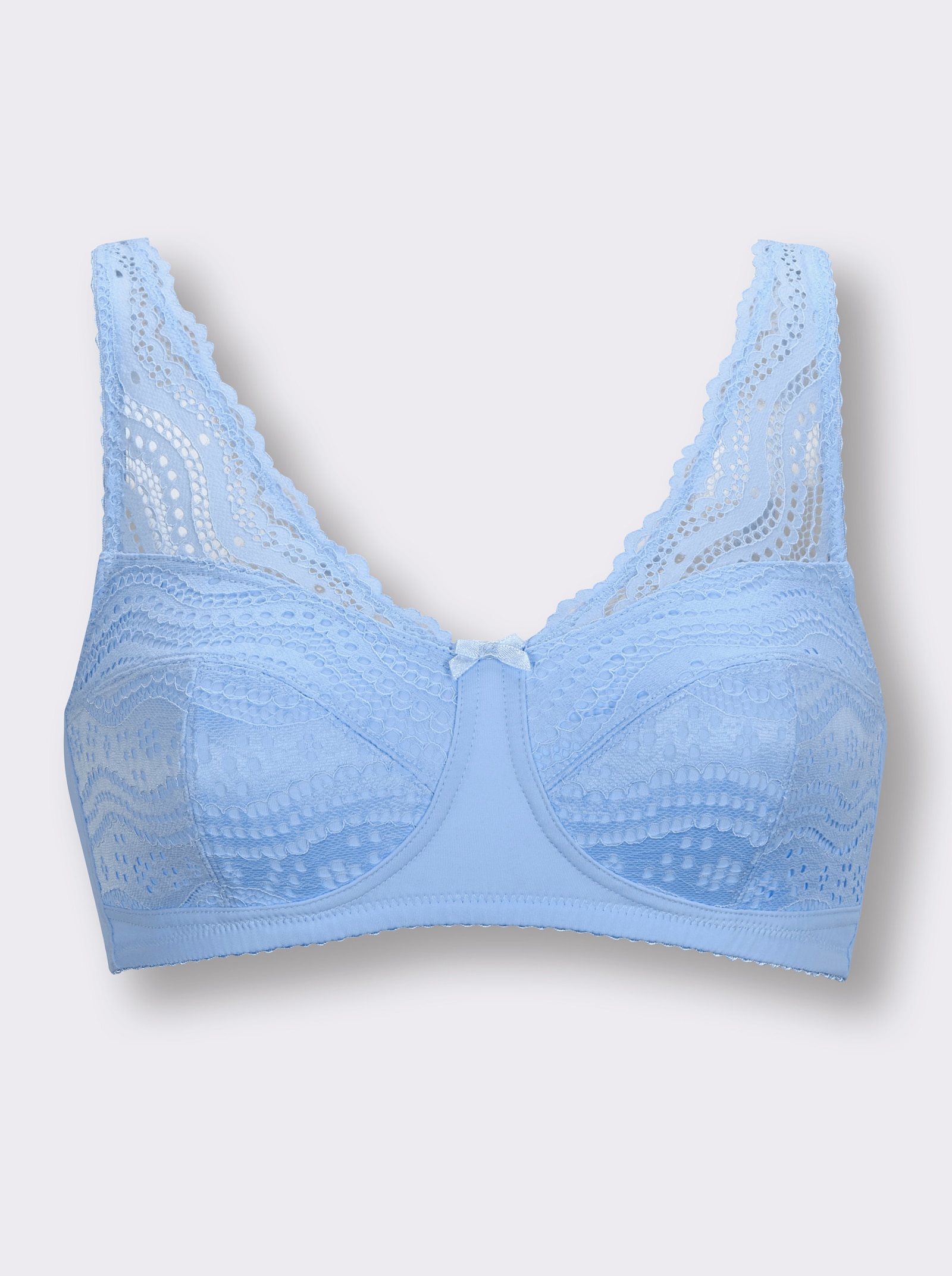 wäschepur BH ohne Bügel mit elastischer Spitze - eisblau