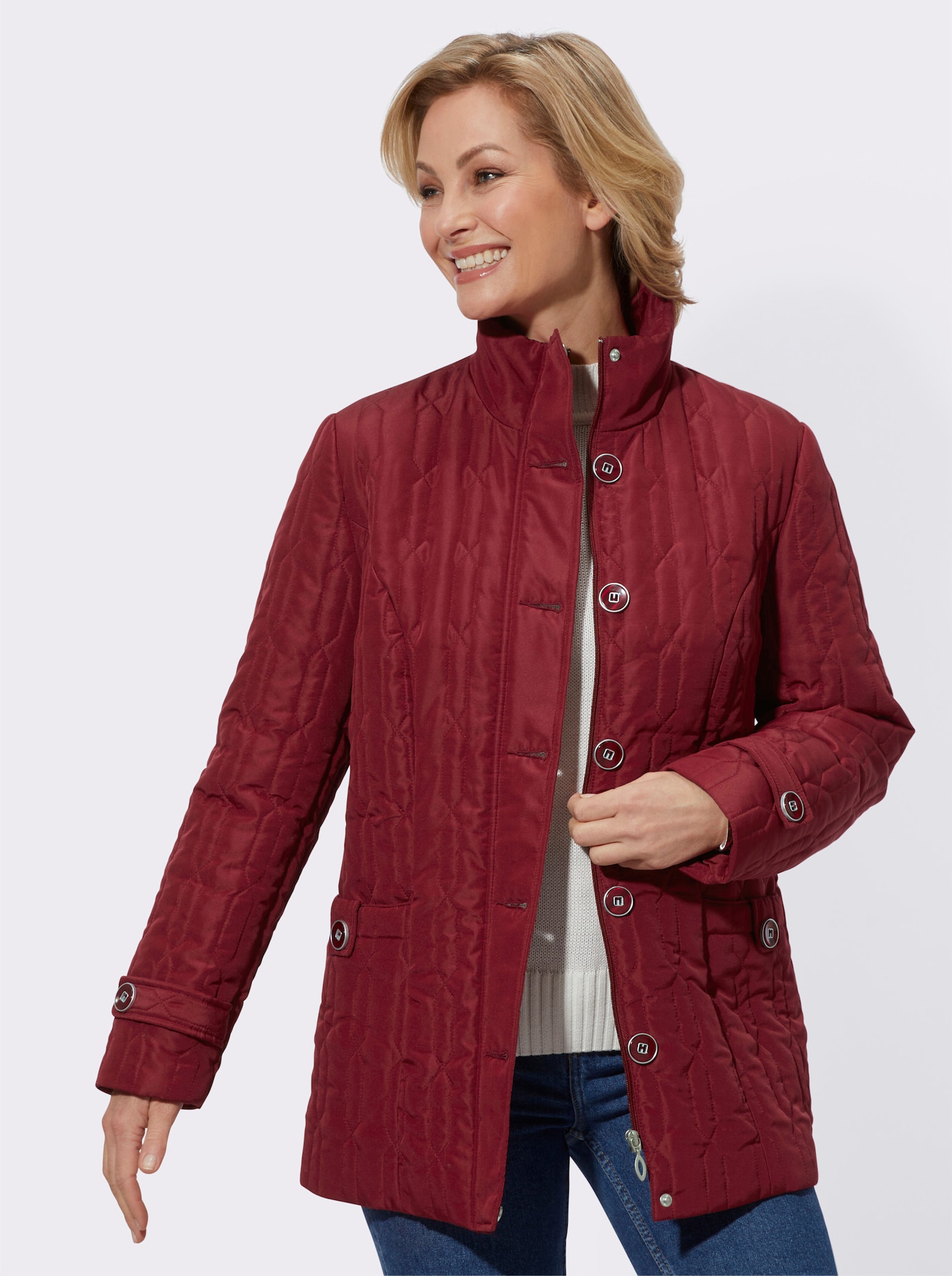 Steppjacke in wärmender Qualität - dunkelrot