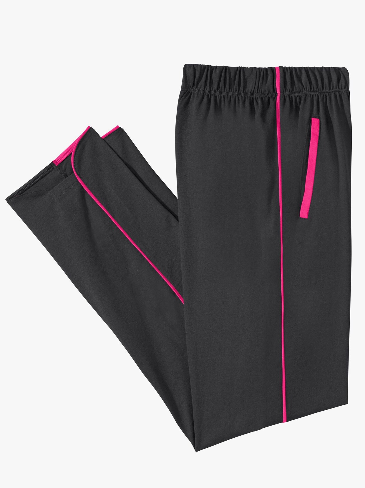 Športové nohavice - čierna-ružová
