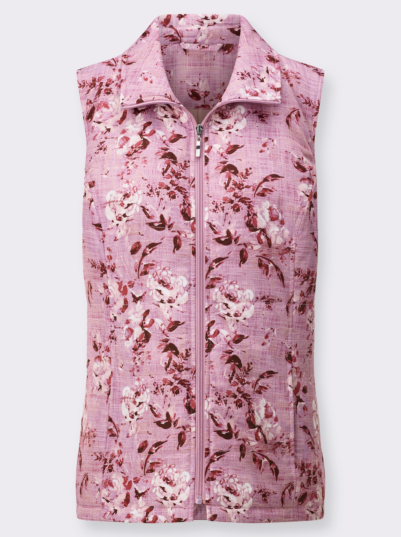 Steppweste mit Blumen-Druck - orchidee-bedruckt