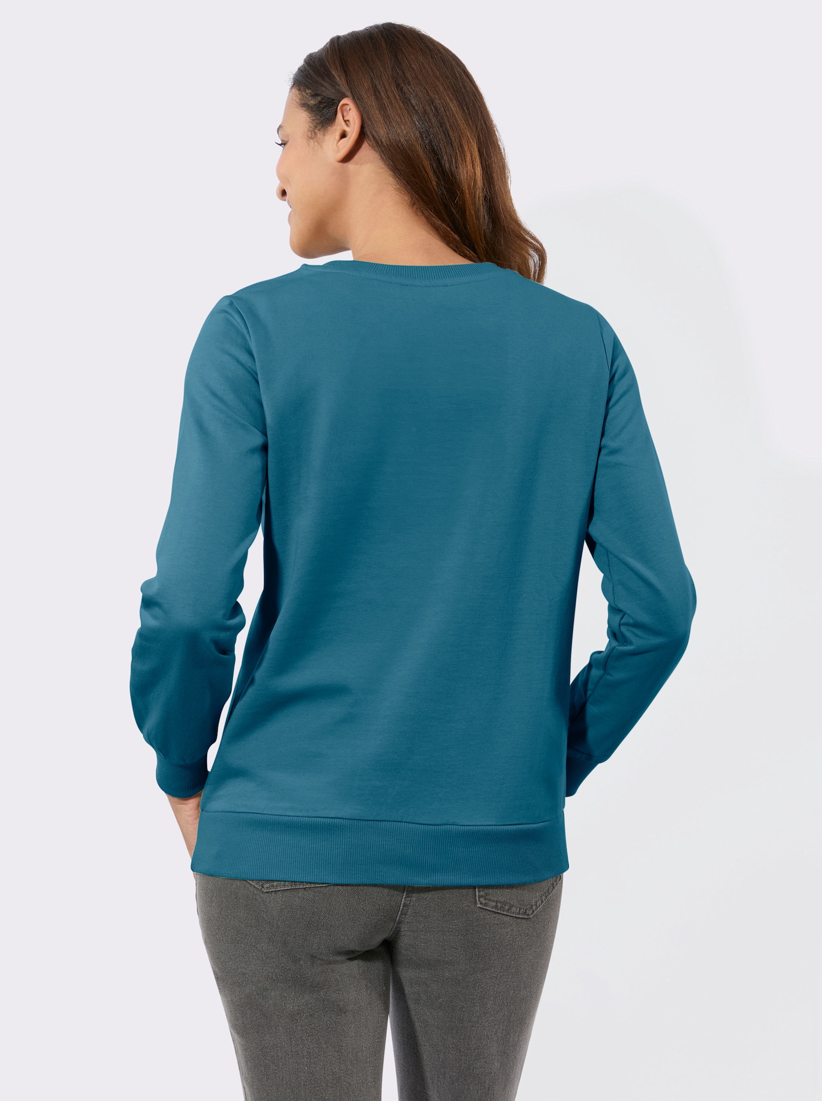 Sweatshirt mit Ripp-Abschlüssen - topas