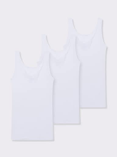 wäschepur Achselhemd mit verschiedenen Spitzen-Motiven - weiß