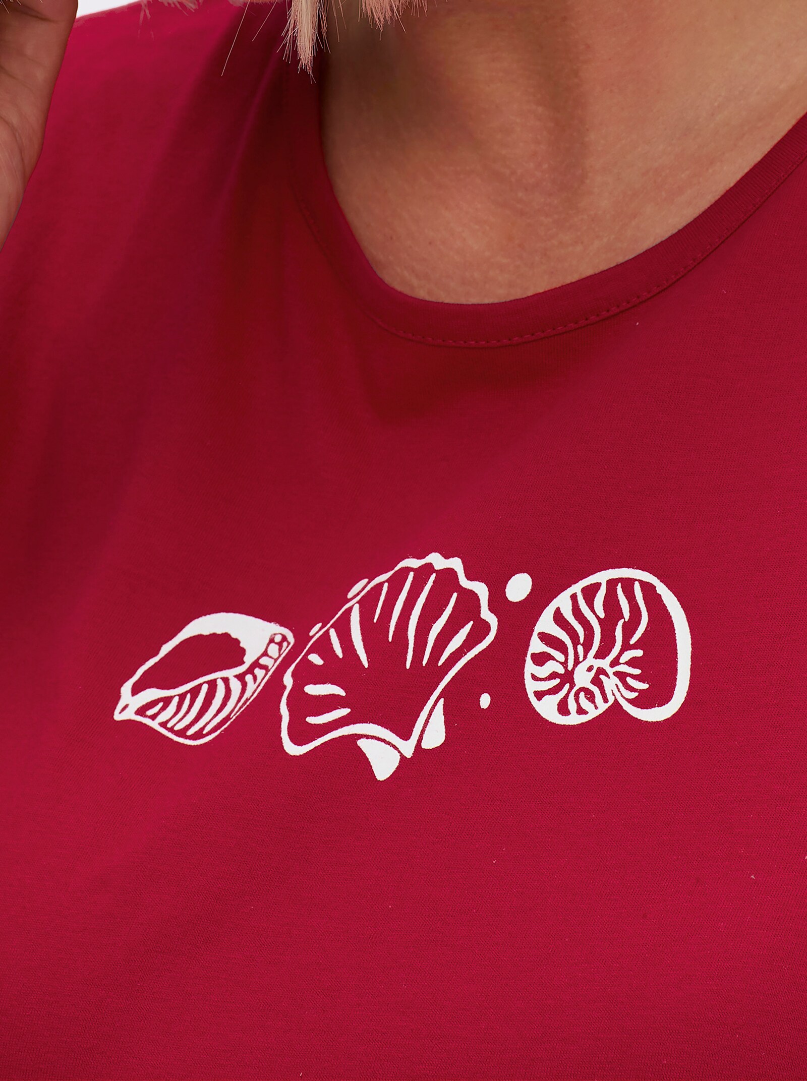 Shirttop mit Seitenschlitzen - rot