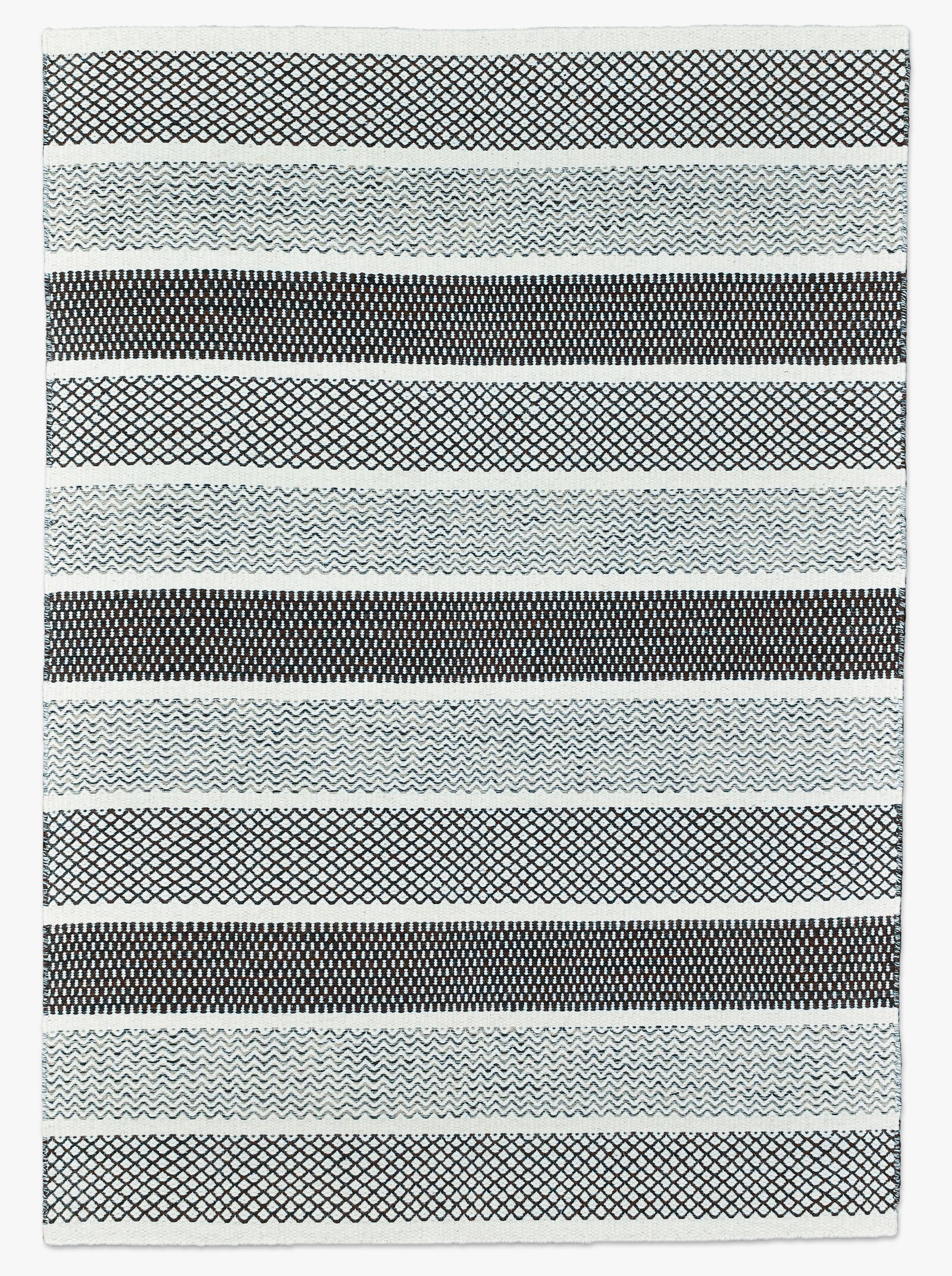 Theko Handwebteppich - natur-schwarz