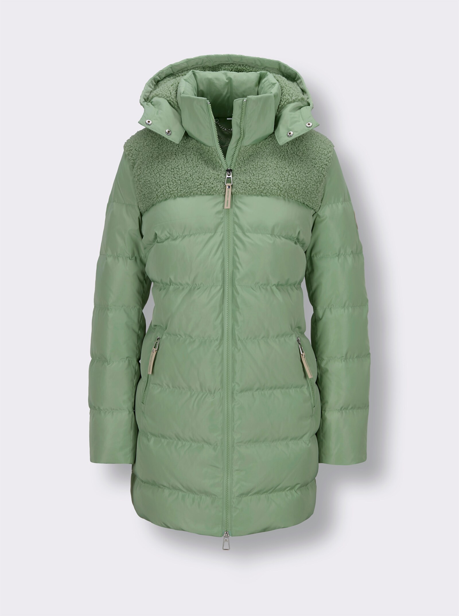 CREATION L PREMIUM Daunenjacke mit Teddyfleece - eucalyptus