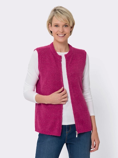 Mouwloos vest - fuchsia gemêleerd