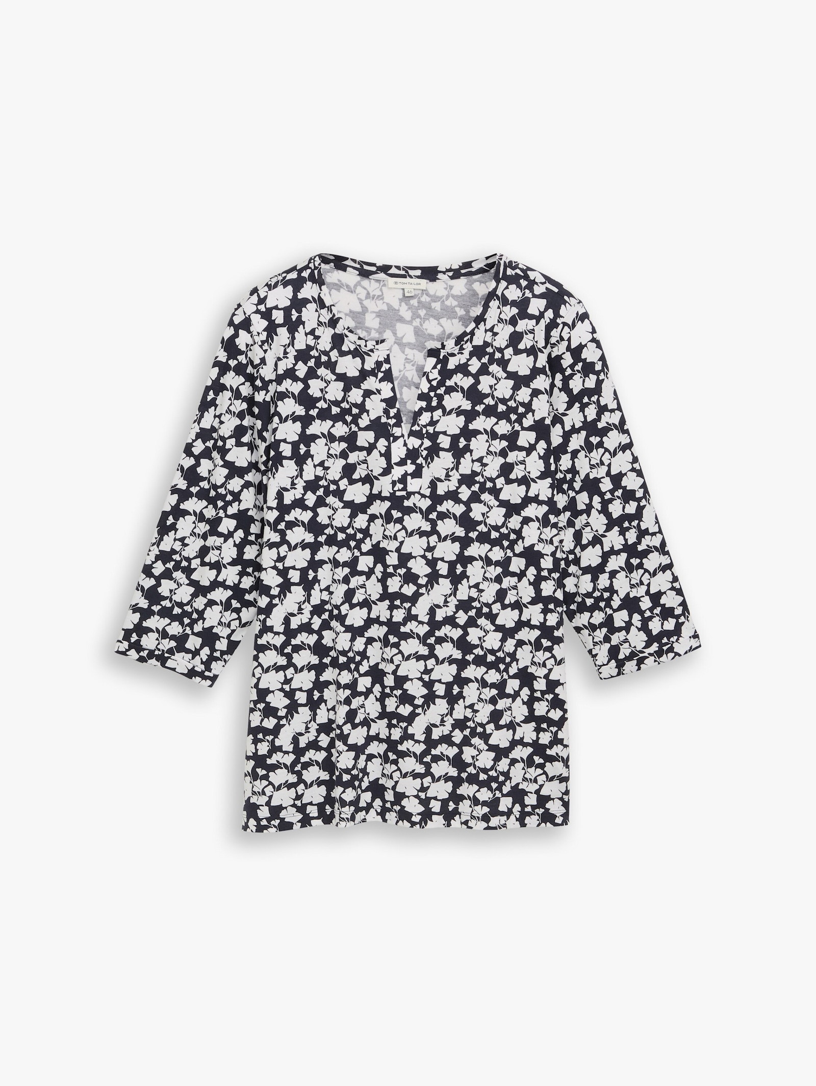 3/4-Arm-Shirt - blue ginkgo minimal