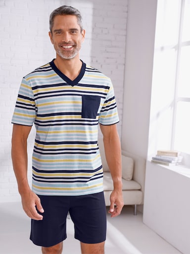 Shorty - marine-eisblau-geringelt