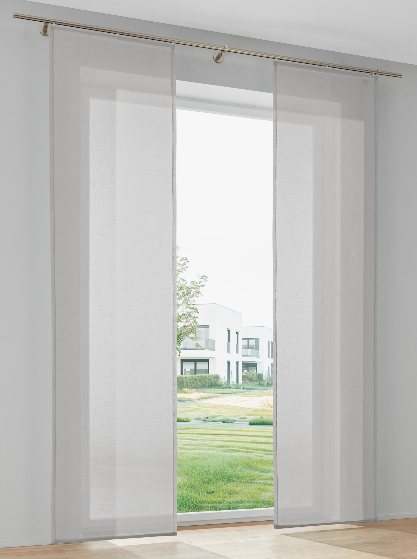 heine home Schiebevorhang in Leinen-Optik - grau