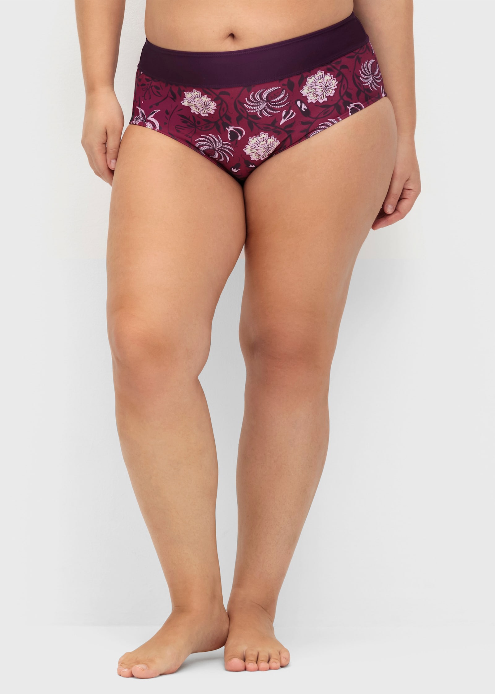 sheego by Joe Browns Bikini-Hose mit Blüten-Druck - beere-gemustert