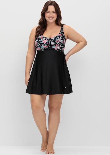 sheego Badekleid - schwarz-bedruckt