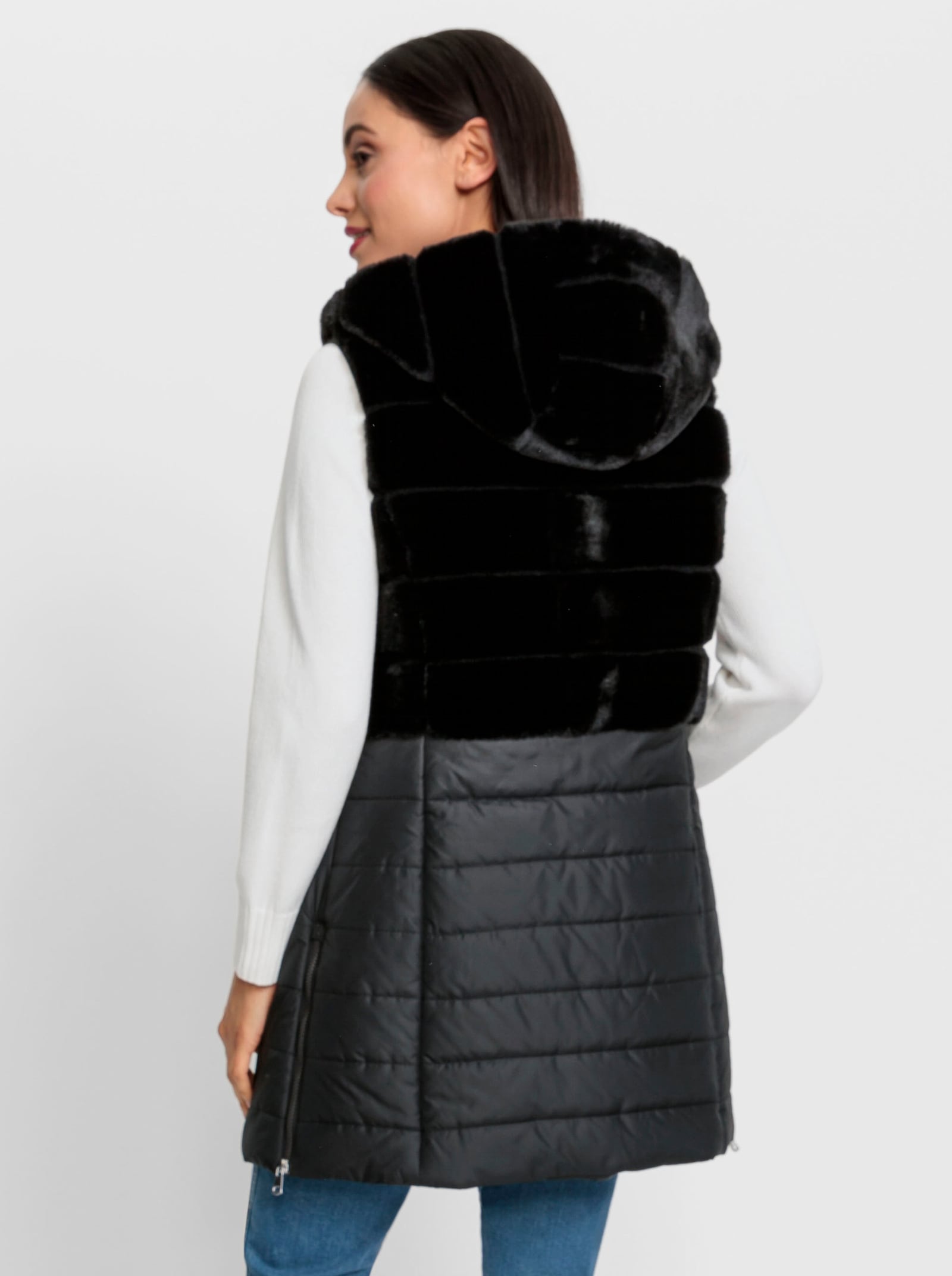 heine Bodywarmer met ritszakken - zwart