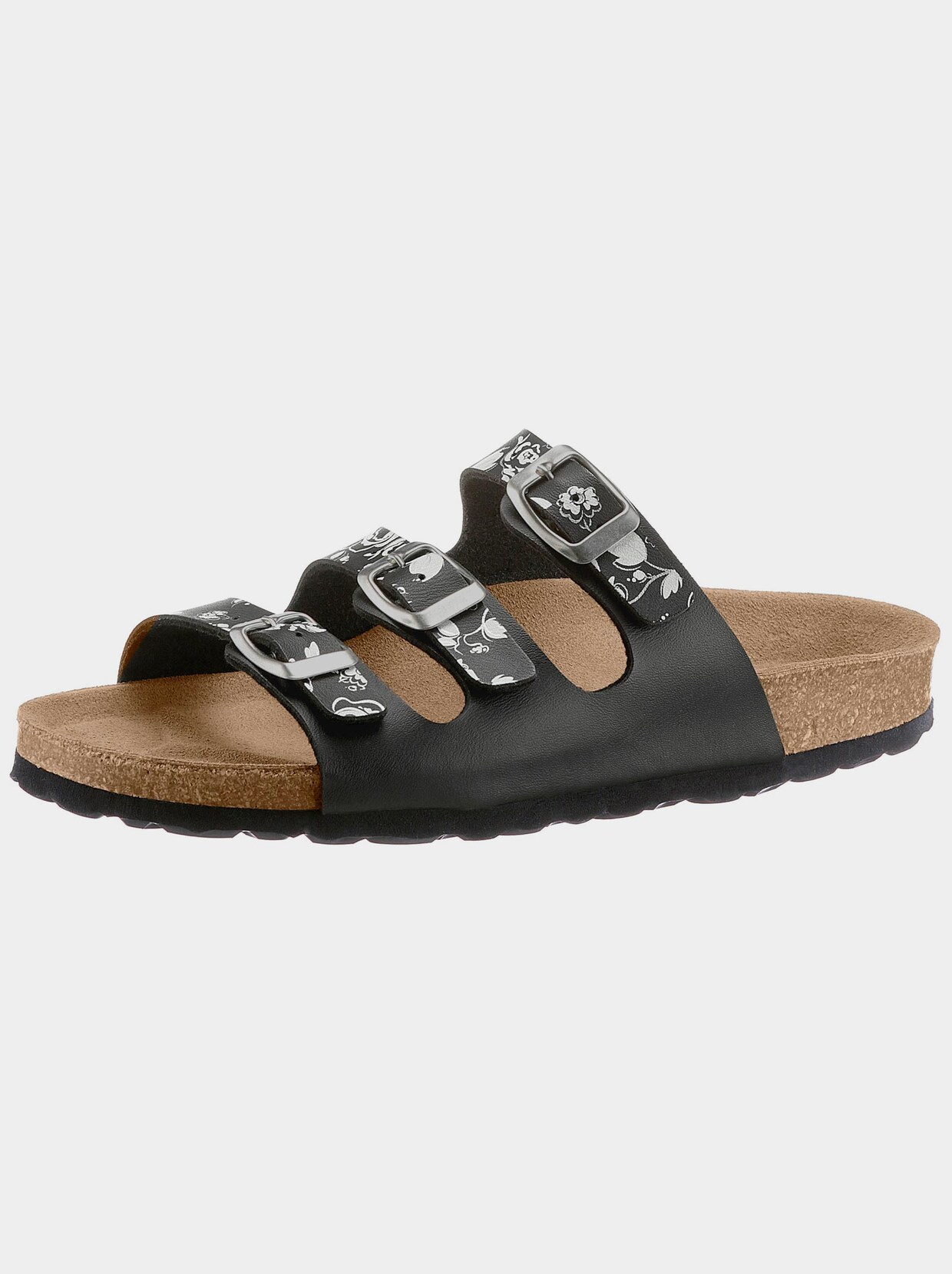 Bio Time Mules - noir imprimé