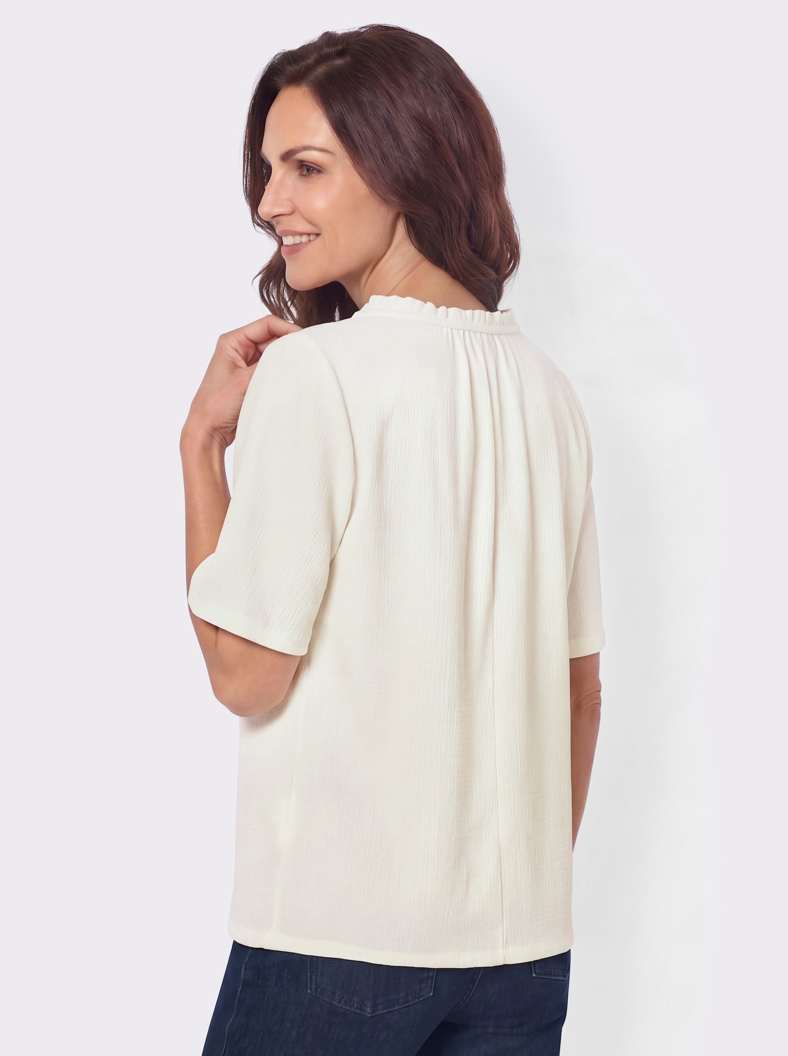 Shirt in Jacquard-Struktur - ecru